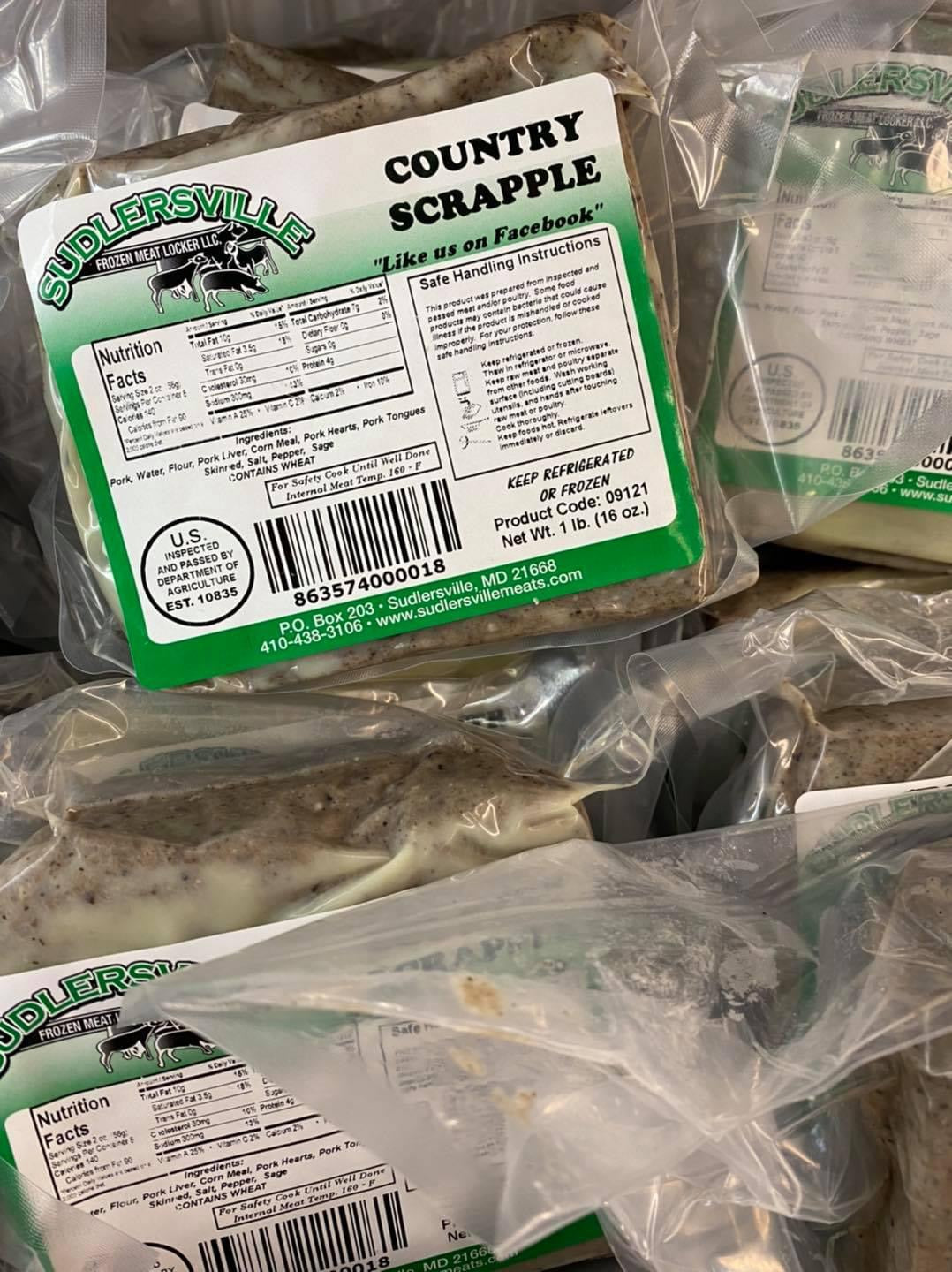 Package of meat of country scrapple
