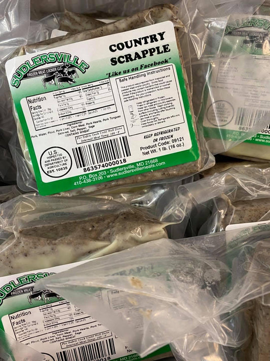 Package of meat of country scrapple