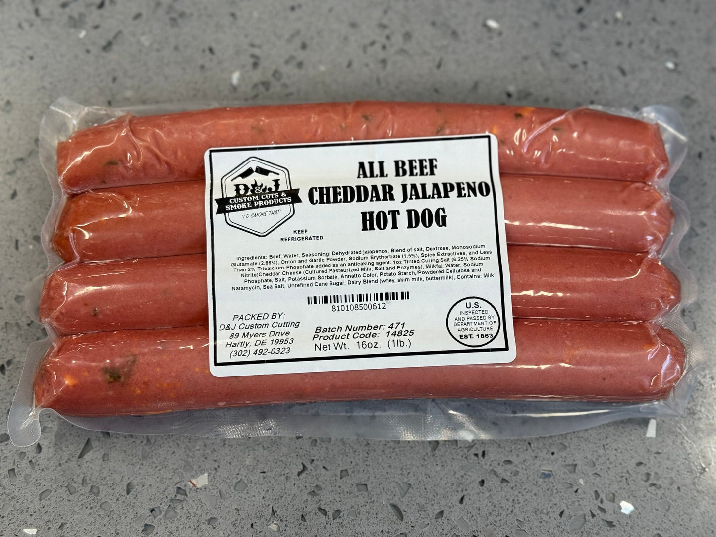 D&J All Beef Jalapeno & Cheddar Hot Dogs
