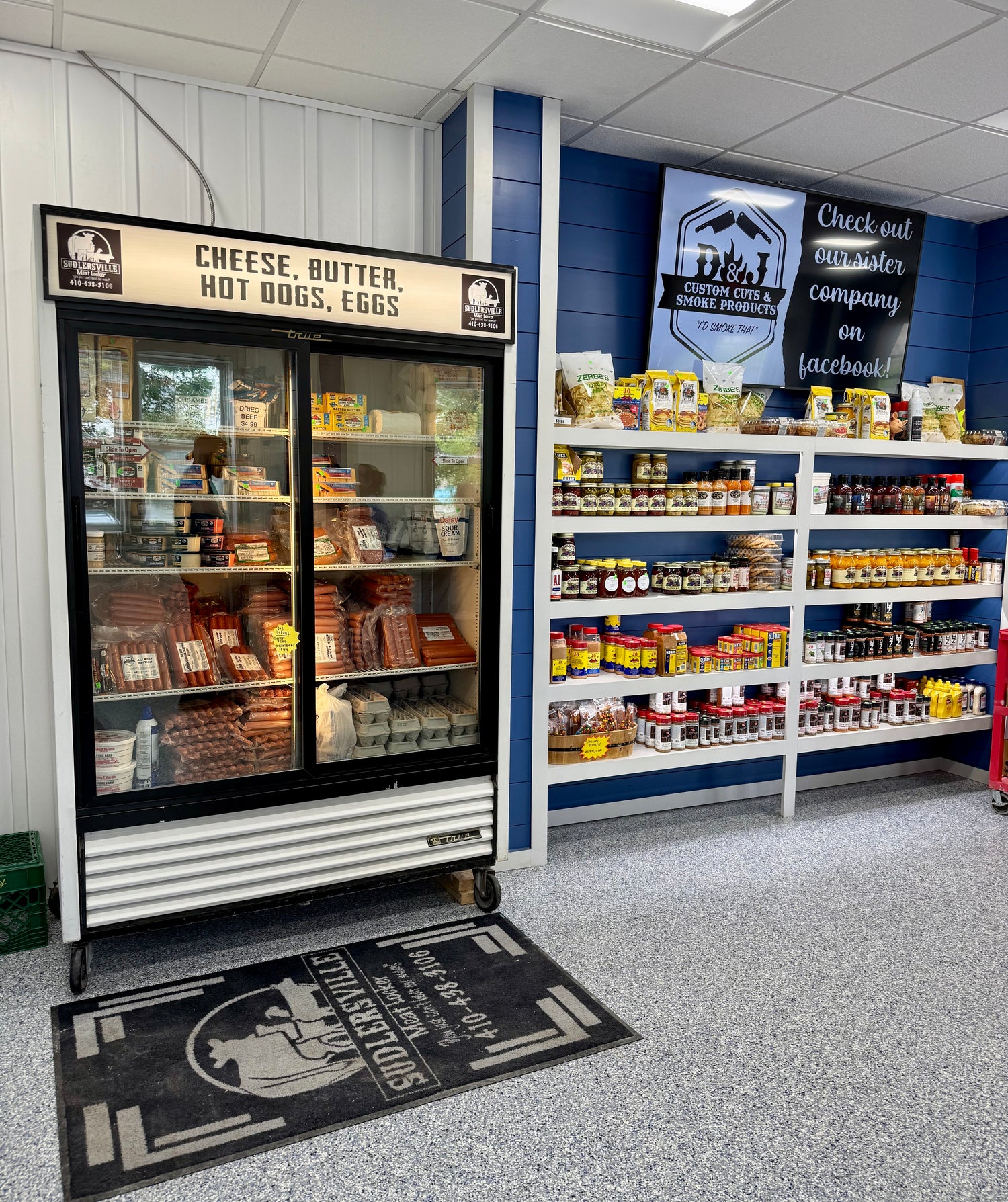 Inside of sudlersville meat lockers store