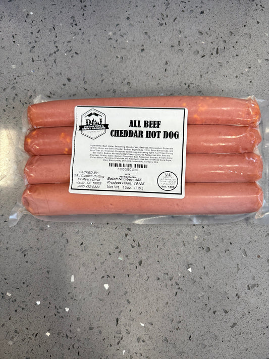 D&J All Beef Cheddar Hot Dogs